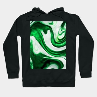 GREEN AND WHITE LIQUID MARBLE DESIGN Hoodie